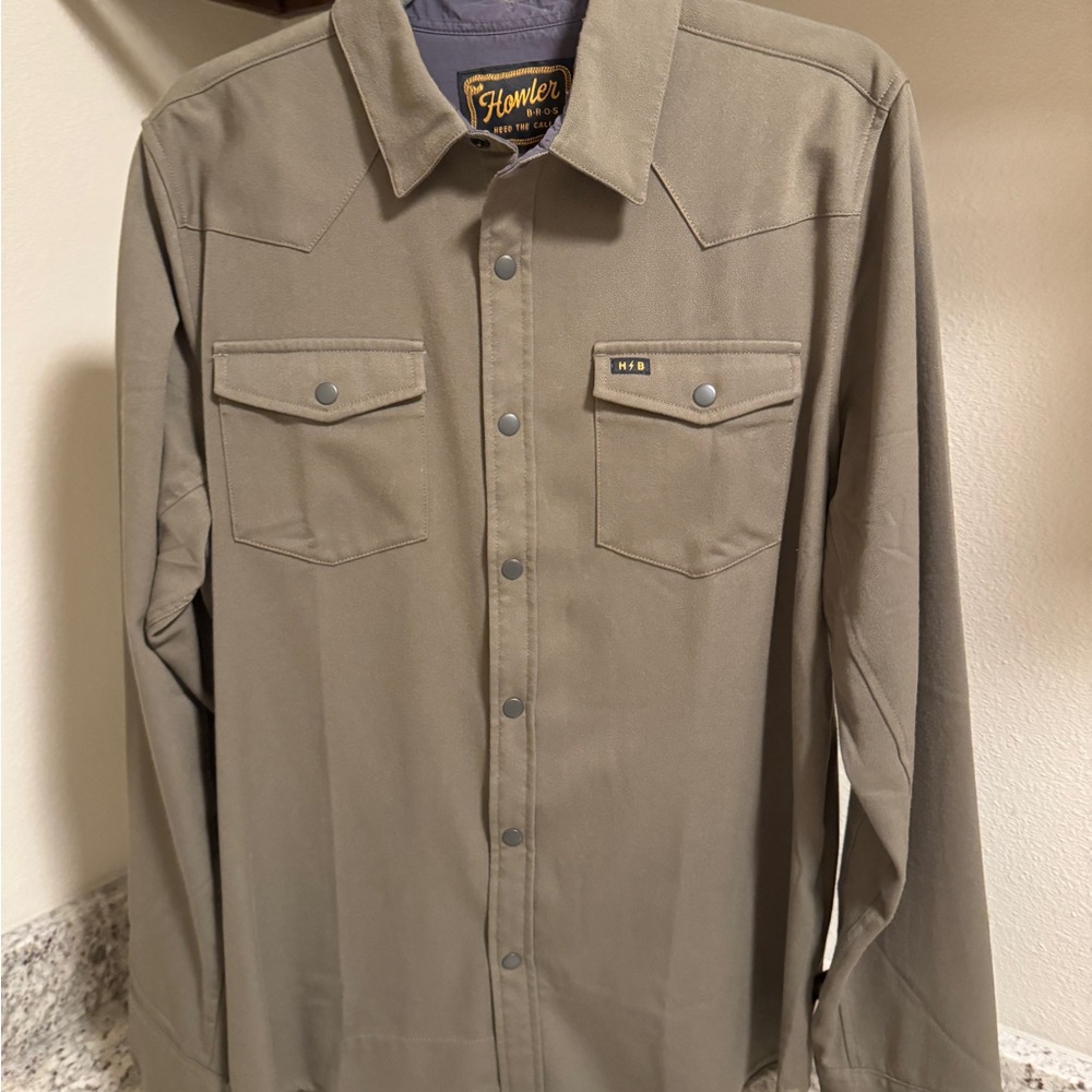 Khaki Button-Up Shirt